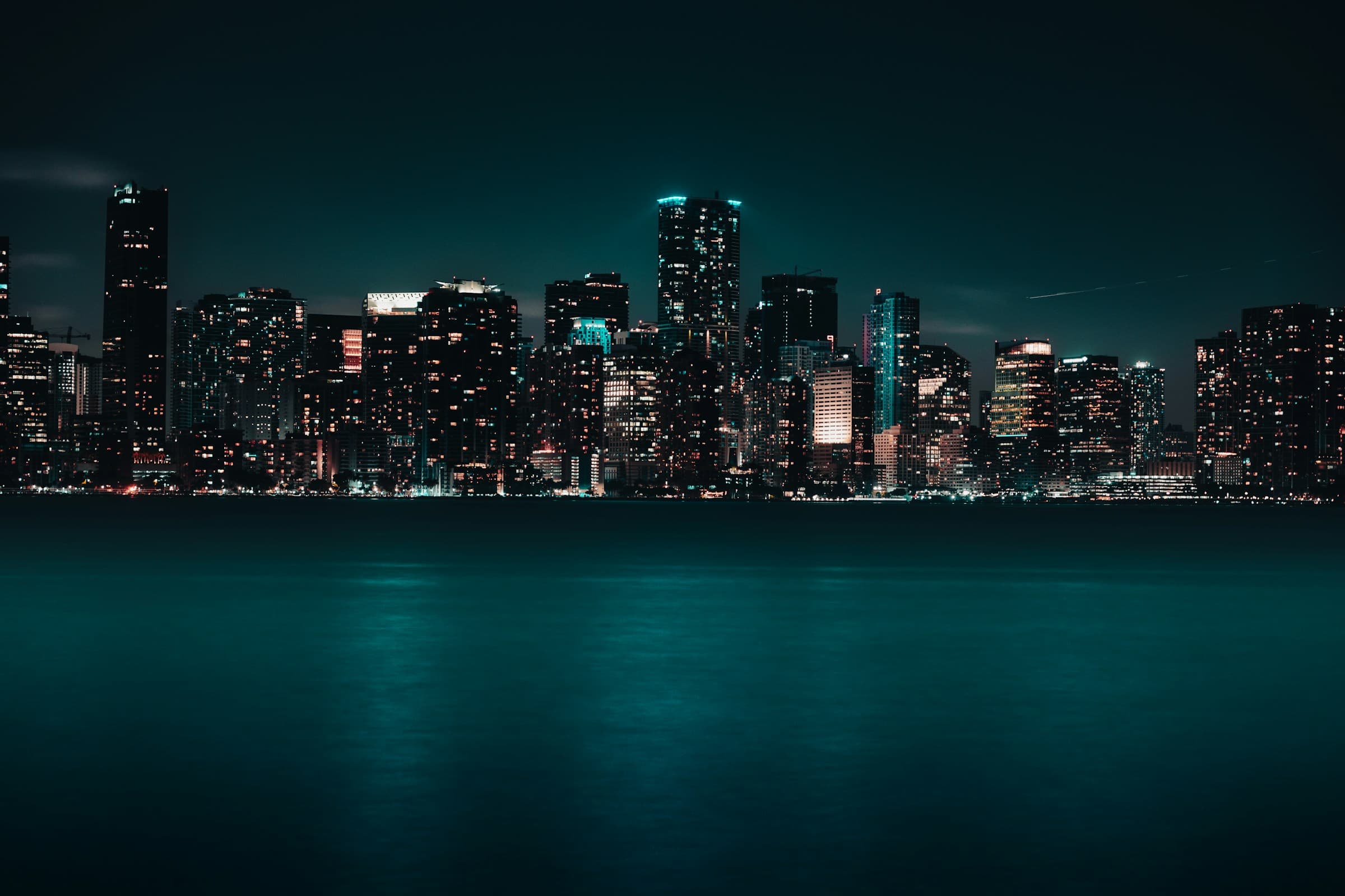 Miami skyline at night